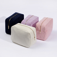 Winter Lente Corduroy Cosmetische Tas Vrouwen Mannen 4 Maten Make-Up Organizer Schattige Patch Diy Reizen Toilettas Corduroy Make-Up Tas