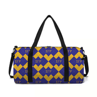 Sac de sport à grande capacité avec imprimé argyle et lettres grecques de la sororité Sigma Gamma Rho, sac de voyage portable, cadeau