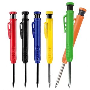 Crayon de charpentier professionnel pour trous profonds, pour la construction, le travail du bois, l'architecture, le marquage mécanique, avec taille-crayon - Product Image 1