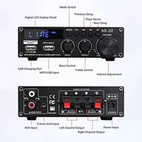 AirAux AS-22 Mini Hi-Fi Dijital 900W Kablosuz 2.0 Kanal Güç Amplifikatörü Araba Ev Ses Sistemi Subwoofer Hoparlörler FM AUX MP3