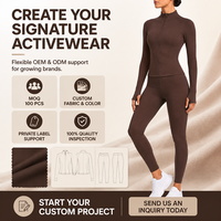 Ensemble de yoga 2 pièces personnalisé pour femme : veste à fermeture éclair intégrale à manches longues et leggings taille haute – Tenue de sport et fitness en gros