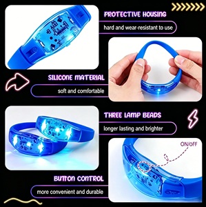 Pulsera Luminosa Personalizada de Fábrica al por Mayor, Pulsera LED Activada por Voz, Brazalete Luminoso con Sonido - Product Image 3