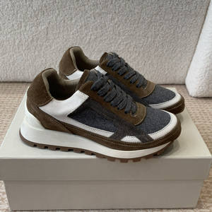 Chaussures de sport décontractées en daim perlé et maille, grandes tailles, pour hommes et femmes, confortables, à lacets et semelles épaisses, vente en gros d'usine - Product Image 3