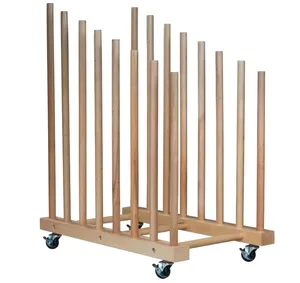 Étagère de rangement d'art avec roulettes Étagère de séchage d'art Support de rangement en bois, étagère de rangement pour planche à dessin, matière imprimée