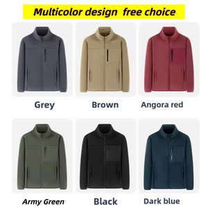 Veste en polaire 100% polyester pour homme sur mesure, col montant, coupe-vent, respirante, écologique, épaisse, broderie sur le devant - Product Image 5