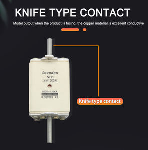 Serie NH, alta capacidad de ruptura, bajo voltaje, Cartucho HRC, borde de cuchillo, fusible térmico de cerámica, recorte - Product Image 2