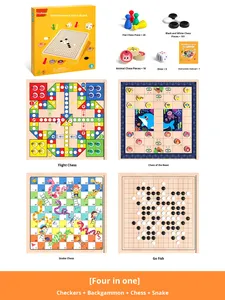 Ajedrez volador educativo para niños, damas de backgammon, juego de escuela primaria multifuncional dos en uno, juguete de tablero de ajedrez - Product Image 6