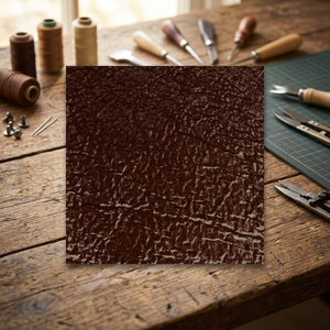 Lámina de Cuero Vacuno Genuino Grabado en Relieve Marrón Oscuro para Manualidades y Bolsos - Product Image 3
