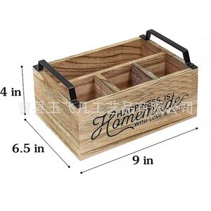 Caja de Cubiertos de Madera Maciza Vintage, Organizador de Cuchillos y Tenedores con Múltiples Compartimentos, Caja de Almacenamiento para Cocina con Diseño de Amor y Mantequilla - Product Image 4