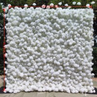 Mur de fleurs artificielles 3D en soie, roses blanches et hortensias réalistes, pour événements, fêtes, mariages et décorations d'anniversaire