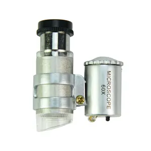 Monocular Mini LED mini Microscopes in silver colour 45X
