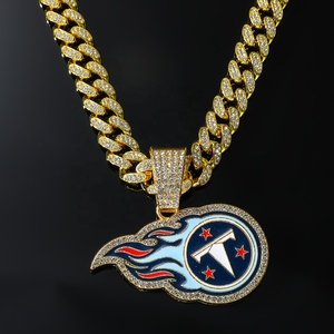 Moda Tennessee Titans Charm Collares Equipo de fútbol Unisex Aleación de zinc Chapado en oro Laboratorio <span class=keywords><strong>Diamante</strong></span> Colgante para fanáticos del deporte Joyería - Product Image 4