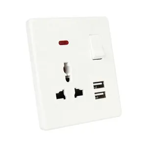 16A Electric USB Socket Wall Switches and Sockets USB Charger Dual Type a Port 2.1A USB Outlet In-wall Outlet wall Socket