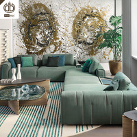 Meubles minimalistes italiens, canapé modulaire de luxe pour la maison, canapé en cuir sectionnel, canapé de luxe pour salon