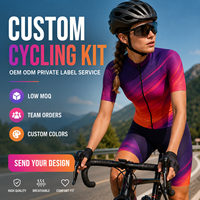 Conjunto de Ciclismo Personalizado para Mujer con Degradado, Jersey de Manga Corta y Pantalones Cortos con 3 Bolsillos Traseros, Número de Equipo, Marca Privada, Suministro al por Mayor