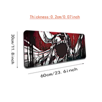 Tapis de souris antidérapant de qualité supérieure, adapté à la maison et au bureau ; avec des motifs de style peinture à l'encre, anime/gaming, tapis de bureau extra-large