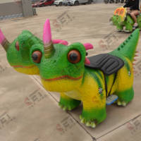 Scooter dinosaure animatronique 3D électrique pour parc d'attractions, voiture dinosaure pour enfants