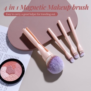 Brocha de Maquillaje Magnética 4 en 1, Brocha Profesional Portátil de Fibra Sintética <span class=keywords><strong>para</strong></span> Mezclar Cosméticos Faciales, Logotipo Personalizado, Fácil de Transportar - Product Image 2