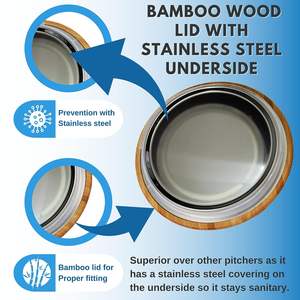 Pichet à eau en verre <span class=keywords><strong>Carafe</strong></span> à eau potable Purificateur Pichet à eau en verre alcalin Enlever le chlore - Product Image 4