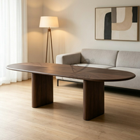 Table à manger OKAY, style nordique, design moderne, table portable avec pieds en MDF, table à manger en MDF pour la maison, ensembles de salle à manger, plateau en placage
