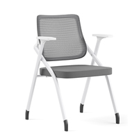 Chaise de bureau moderne empilable en maille respirante, idéale pour réunions et visiteurs, avec tablette d'écriture, pliable, garantie 3 ans - Meilleur prix