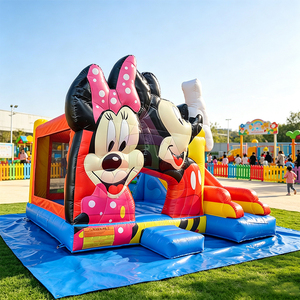 Château gonflable commercial à thème de dessin animé avec toboggan, en PVC durable, pour fêtes d'enfants, événements en extérieur, <span class=keywords><strong>location</strong></span>, certifié CE - Product Image 1