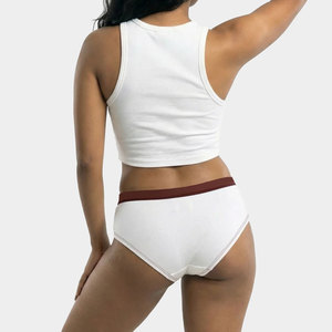 Culotte taille haute unie pour femme, confortable, tricotée, écologique, respirante, sans couture, pour adultes - Product Image 2