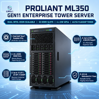 Server Tower ProLiant ML350 Gen11 4U Dual Socket 32 Slot DIMM DDR5 4800 MT/s hingga 60 Core
