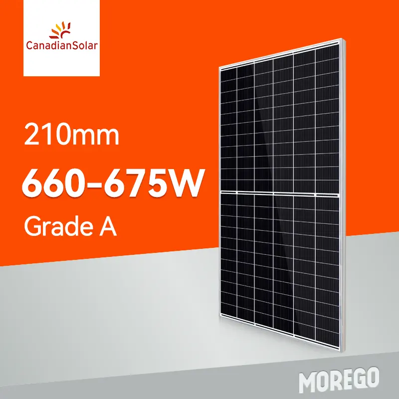 Original Canadian Solar panel half cut photovoltaic panel 132 cells 670w 675w 600w mono solar panels with good price