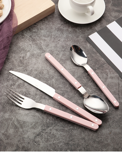 طقم أدوات مطبخ حديثة على الطراز الكوري ، تصميم مذكرة ، ملعقة شوكة شبه سكين بمقبض بلاستيكي أكريليك - Product Image 3