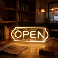 Flex DIY Neon Open Message Light up Led Neon Sign Lights para tiendas de negocios