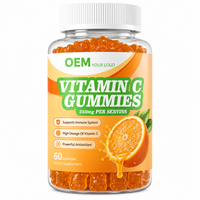 Complément alimentaire en gommes de vitamine C 250 mg, marque privée OEM, pour la santé, l'éclaircissement de la peau, le soutien immunitaire et antioxydant