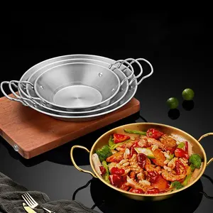 Hot Selling Cooking Kitchen Cookware Induction Frying Pan Stainless Steel Paella Pans Seafood Frying Pan