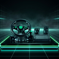 Volant de course filaire multiplateforme avec moteur à vibrations pour PC - Jeux pour enfants - Angle de braquage de 180°