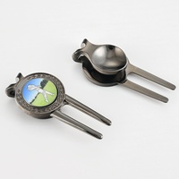 Avec marqueur de balle outil de switchblade nettoyeur de pas outil de réparation de divot de fourche de golf pour accessoires de golf fourche de putting