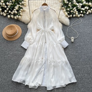 <span class=keywords><strong>Robe</strong></span> longue à imprimé léopard pour femmes, nouvelle collection automne, manches lanternes, style sexy, mode féminine, robes pour femmes - Product Image 2