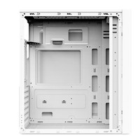 Casing Komputer ATX Mid Tower Putih 0.4mm SPCC Strip RGB Panel Samping Kaca 3mm TDW205W