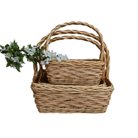 Panier de rangement pour fruits en osier naturel OEM ODM, panier cadeau de mariage, panier à fleurs, panier de pique-nique tressé à la main, couleur personnalisée