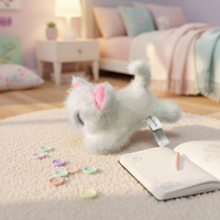 Gato de Peluche Inteligente con IA, Juguete de Peluche Suave y Blandito, Juguete Robot Interactivo con Sensor Táctil para Niños, Aprendizaje Temprano