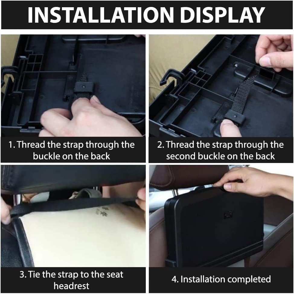 Portable Car Backseat Storage Table | ABS Folding Food Drink Tray for Mercedes A35 AMG Other Vehicle