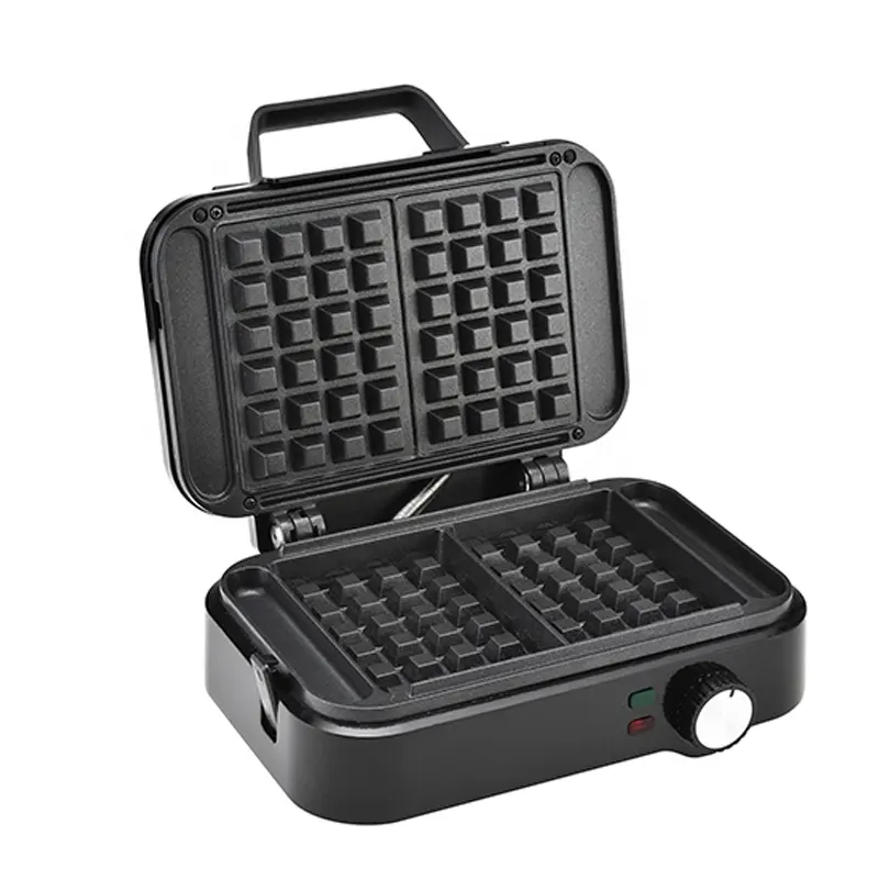 1200W 2 Slices Rectangular Sandwich Double Belgian Electric Waffle Maker