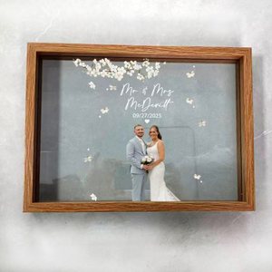 Hai mặt kính trong suốt khung ảnh khung gỗ cho phòng cưới trang trí Hạnh Phúc nhân vật Clip đồ trang trí cho Diy - Product Image 4