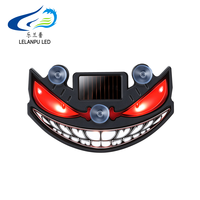 LELANPU Luz LED de Advertencia para Coche Tipo C con Energía Solar, Ojos de Demonio, Lámpara Ambiental para Ventana Trasera, Luz Dinámica de Atmósfera con Ventosa