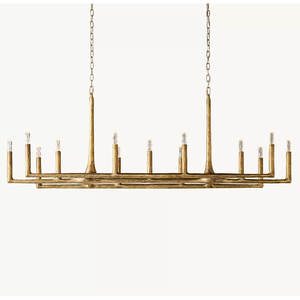 Luxury Dining Room 72" Linear Chandelier Large Restaurant Bar Rectangle Chandelier High Quality Brass Gold Retro LED Chandeliers - Product Image 5