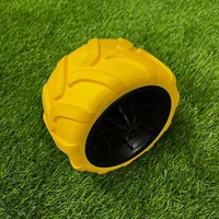 CYT PUW0704C Roue de camping-car légère 7x4 pouces en mousse PU avec roulement à billes, nouvelle jante de remplacement en plastique colorée pour chariot de plage 1.5