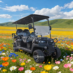 Carrito de Golf Eléctrico ZOWN de 5-6 Asientos, 4x4 Todoterreno, Vehículo Utilitario de Alta Resistencia, Techo y Carrocería Negros - Product Image 4