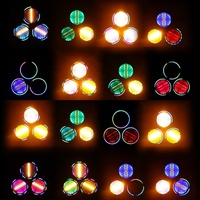 Projecteur de scène vintage 450W à 7 faisceaux, COB doré 50W avec anneau holographique RGB, lumière rétro pour public, DJ, club, mariage, spectacle