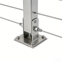 Modernes Edelstahl-Geländer mit Quadrat- und Rundrohr sowie Stahlseil-Balustradensystem für Außen- und Innenbereich, Terrasse und Balkon