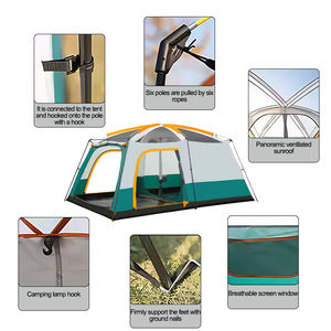 Carpa Oxford Espaciosa de Dos Habitaciones para Campamentos Familiares y Salidas en Grupo, Doble Capa para las Cuatro Estaciones, Impermeabilización de 1000-1500 mm, Práctica - Product Image 4