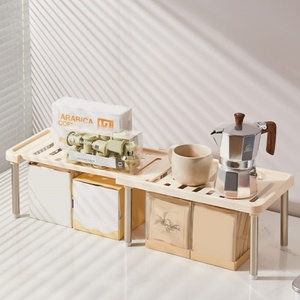 New Stackable Expandable Kitchen Counter Shelves Cabinet Shelf Organizer <b>Rack</b> for Sundries Finishing and Spice <b>Bottle</b> <b>Storage</b> - Product Image 1